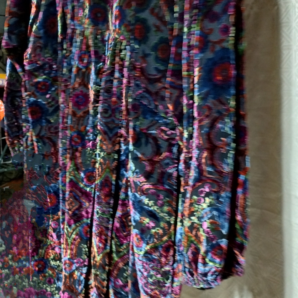 Anthropologie Multicolor Velvet Dress, Just Above Knee